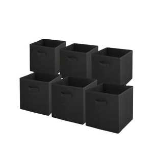 6 Pack Foldable <b>Fabric</b> <b>Storage</b> <b>Baskets</b> with Handles Modern Decorative <b>Storage</b> Boxes for Bedroom Living Room Office Organizer - Product Image 1