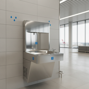 Distributeur d'<span class=keywords><strong>eau</strong></span> froide mural manuel en acier inoxydable 304 de qualité alimentaire <span class=keywords><strong>avec</strong></span> filtration et réfrigération pour école - Product Image 2