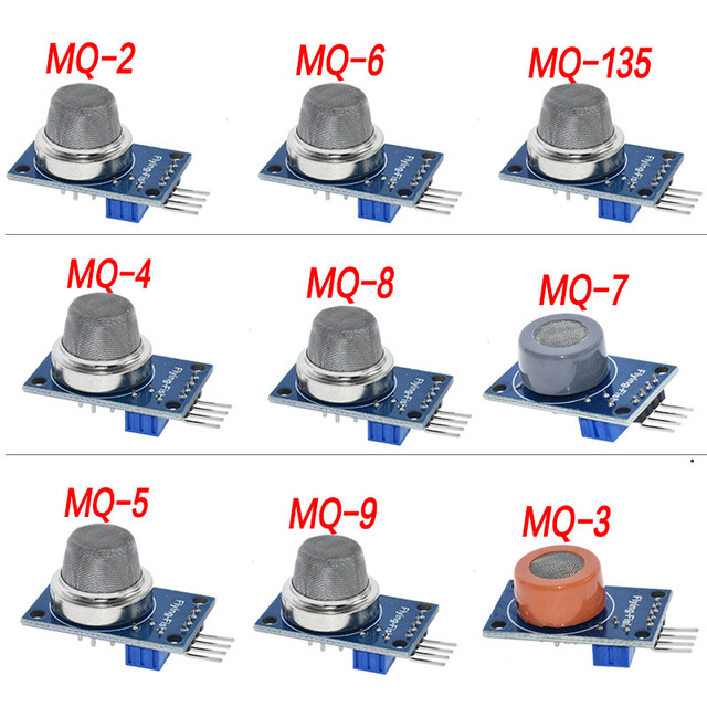 MQ-2 MQ-3 MQ-4 MQ-5 MQ-6 MQ-7 MQ-8 MQ-9 MQ-135 Smoke Methane Liquefied Gas Sensor Module Entry DIY Kit