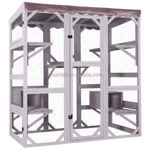 SDCH011 Top-Angebot Umweltfreundliches, Langlebiges Großes Katzenhaus aus Holz für den Außenbereich mit Knopfverschluss, Haustiermöbel für Katzen für alle Jahreszeiten - Product Image 2