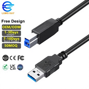 สายเคเบิลเชื่อมต่อเครื่องพิมพ์ LUNG KAY 1M 2M 3M สำหรับขายส่ง สายดาต้า USB 3.0 สำหรับเครื่องพิมพ์  ทองแดง ความเร็วในการถ่ายโอนข้อมูล 5Gbps สีดำ สายเชื่อมต่อเครื่องพิมพ์แบบ AM to BM - Product Image 1