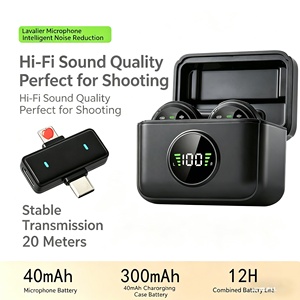 Magnetic mini <b>wireless</b> lavaliermicrophone with dual receivers forshooting videos, livestreaming, noisereduction small <b>microphone</b> - Product Image 2