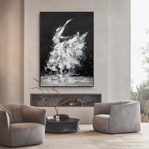 Moderno incorniciato parete arte nero bianco gonna volante danza <span class=keywords><strong>ballerina</strong></span> dipinti fatti a mano olio su tela per la parete <span class=keywords><strong>di</strong></span> casa Deco - Product Image 5