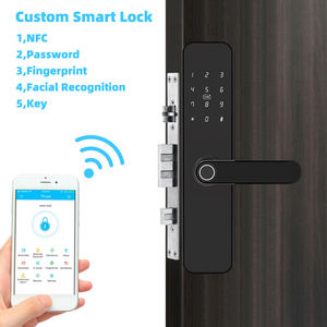 Poignée de serrure intelligente d'<span class=keywords><strong>empreinte</strong></span> <span class=keywords><strong>digitale</strong></span> personnalisée panneau sandwich moderne en aluminium <span class=keywords><strong>porte</strong></span> avant pivotante <span class=keywords><strong>blindée</strong></span> en métal - Product Image 6