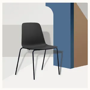 New Furniture Italian Design China Manufacturer Exquisite Low MOQ Visitor Backrest Stacking plastic chair dining chair