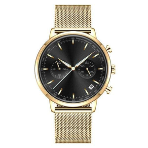 Montre à quartz élégante et décontractée pour homme, de marque haut de gamme, bleue, étanche, 43 mm, en acier inoxydable, fine, avec date, <span class=keywords><strong>bracelet</strong></span> <span class=keywords><strong>milanais</strong></span>, sport - Product Image 4