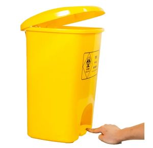 حاوية نفايات طبية تعمل بدواسة حاوية قمامة مستشفى حاوية بلاستيكية متينة للإدارة الآمنة للنفايات - Product Image 5