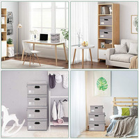 Boîtes de rangement pliables en tissu de lin avec couvercles, conteneurs organisateur de placard pliables avec couvercle pour la maison, la chambre et le bureau