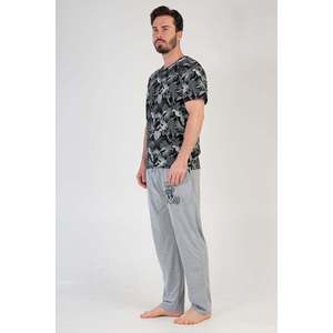 Conjunto de Pijama Casual para Hombre, Cuello Redondo, Manga Corta, con Bolsillos, Tejido de Punto Suave, Ropa de Dormir Térmica con Logotipo Personalizado y Estampado a Rayas - Product Image 2