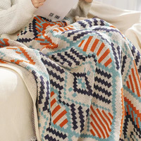 Funda de Sofá Bohemia, Manta Tejida para Ventana, Manta Étnica con Ondas para Aire Acondicionado, Mantas con Borlas para Siesta