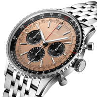 SPARKTIME calendrier d'affaires alarme analogique mouvement mécanique 3Bar étanche couleur argent montre de luxe pour hommes