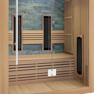 Hemlock gỗ 2 người hồng ngoại phòng tắm hơi Carbon nóng và lò sưởi gốm - Product Image 6