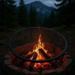 DB Wholesale Campfire <b>BBQ</b> Grill Grid 36 Inch Round Steel Cooking <b>Grate</b> With Handle Outdoor Camping - Product Image 2