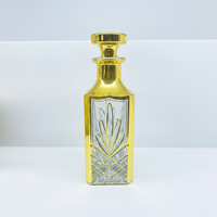 Flacon de parfum de luxe en verre style arabe du Moyen-Orient, Dubaï, 150 ml, placage UV or, gravure laser, bouchon