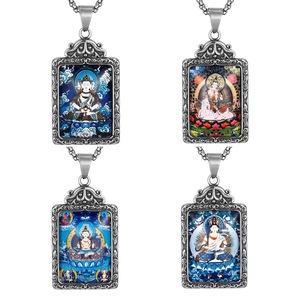 <b>Titanium</b> Steel Thangka Pendant With Zodiac Guardian Deity For Men Everyday Wear 216035 - Product Image 2