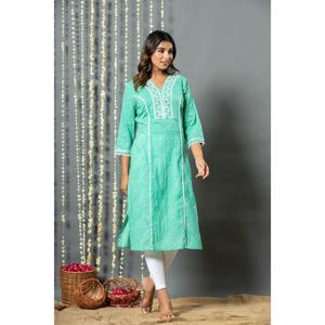Ensemble exclusif Kurta fait à la main avec pantalon et imprimé Dupatta au prix de gros Pure Cotton Digital Printed Long Women's - Product Image 3