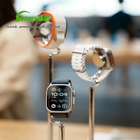 Présentoir de Comptoir Moderne Multi-Unités à 10 Étagères en Métal Blanc pour Montres, Support de Montres Connectées Haut de Gamme