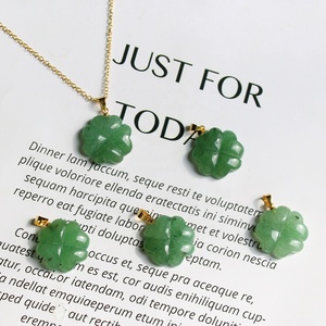 도매 천연 원석 그린 아벤츄린 925 스털링 실버 크리스탈 네잎클로버 목걸이 펜던트 - Product Image 6