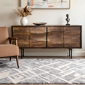 Oak Wood Natural Wash Finish Transitional Style <b>Sideboard</b> - Product Image 5
