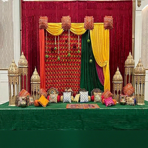 Punjabi <b>Wedding</b> Theme Mehndi Stage Decor <b>Props</b> Gujarati <b>Wedding</b> Mehndi Event Stage Muslim <b>Wedding</b> Heena Function Stage Decor - Product Image 1