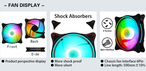 Tùy chỉnh thương hiệu im lặng làm mát chất lỏng RGB 5V PC fan với 4pin PWM kết nối cho tất cả các máy tính 30cfm Khối lượng không khí cho trường hợp máy tính - Product Image 4