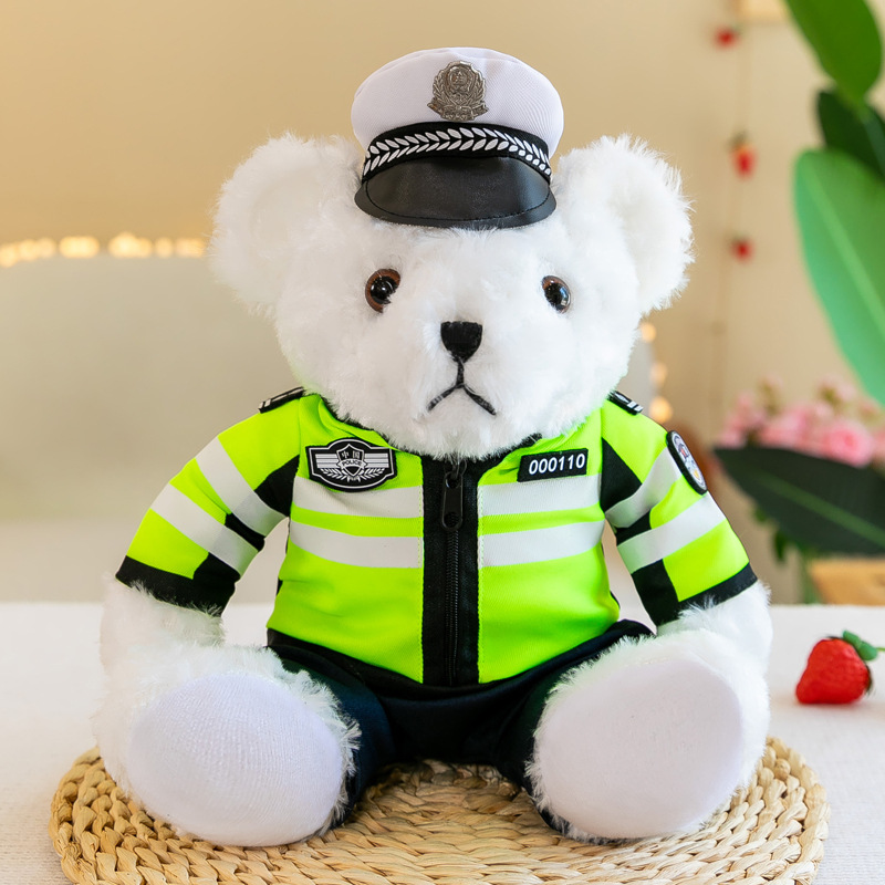 White-traffic police bear