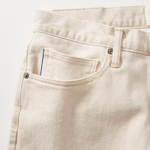 Pantalones de Vestir Casuales para Hombre, Hechos a Mano, Corte Slim, Color Blanco, Elásticos, Jeans de Mezclilla Japonesa Selvedge para Hombre - Product Image 3