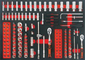잠금 가능한 7단 서랍 빨간색 자동차 수리 도구 캐비닛, 차고 보관용 수공구 세트 6개 포함 - Product Image 3