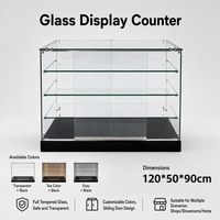 Direkt vom Hersteller: Gehärtete Glas-Schiebetür Vitrine mit LED-Beleuchtung, Abschließbar für Einzelhandel und Juweliergeschäfte