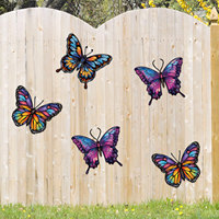 Décoration murale extérieure en fer forgé coloré, ensemble de 3 sculptures d'art, pour jardin, cour, maison, style minimaliste