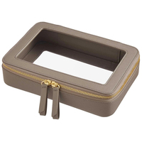 Trousse de Maquillage Portable Écologique en PU Transparent avec Grande Capacité et Fermeture Éclair Supérieure pour Voyage et Rangement des Pinceaux