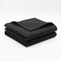 Tissu feutré aiguilleté pour canapés et sacs : Tissu non tissé noir, matière vierge, imperméable et ignifuge.