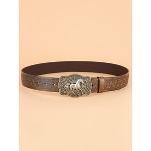 Ceinture Western pour femme FOXA avec boucle en alliage, en similicuir, motif floral, accessoire de tenue de cowgirl - Product Image 2
