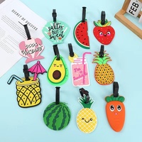 Cartoon Fruit PVC Bagagelabel Sleutelhanger Anti-verloren Reislabel Identificatielabel Leuke sleutelhanger & tas hanger accessoire