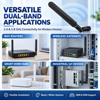 Antenne WiFi pliable double bande 6dBi 2,4 GHz 5,8 GHz SMA Mâle RP-SMA Mâle Noir Blanc pour Routeur Passerelle