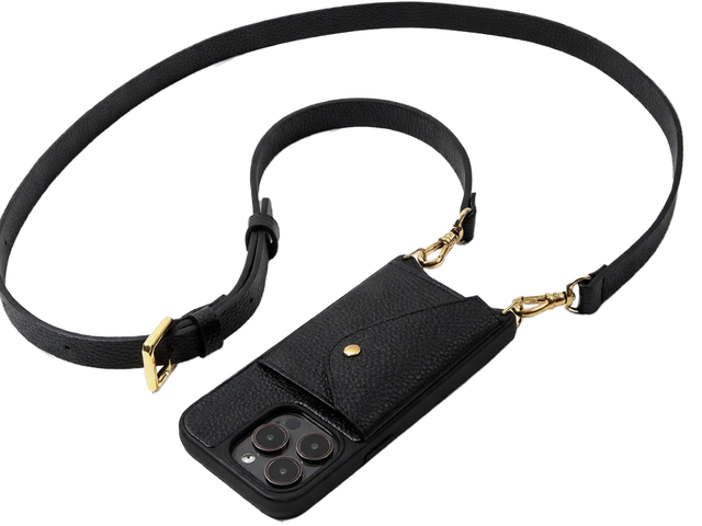 Leather Crossbody Phone Case with Card Holder Leather Wallet Case with Adjustable Lanyard Strap for iPhone 17 Luxury Phone case