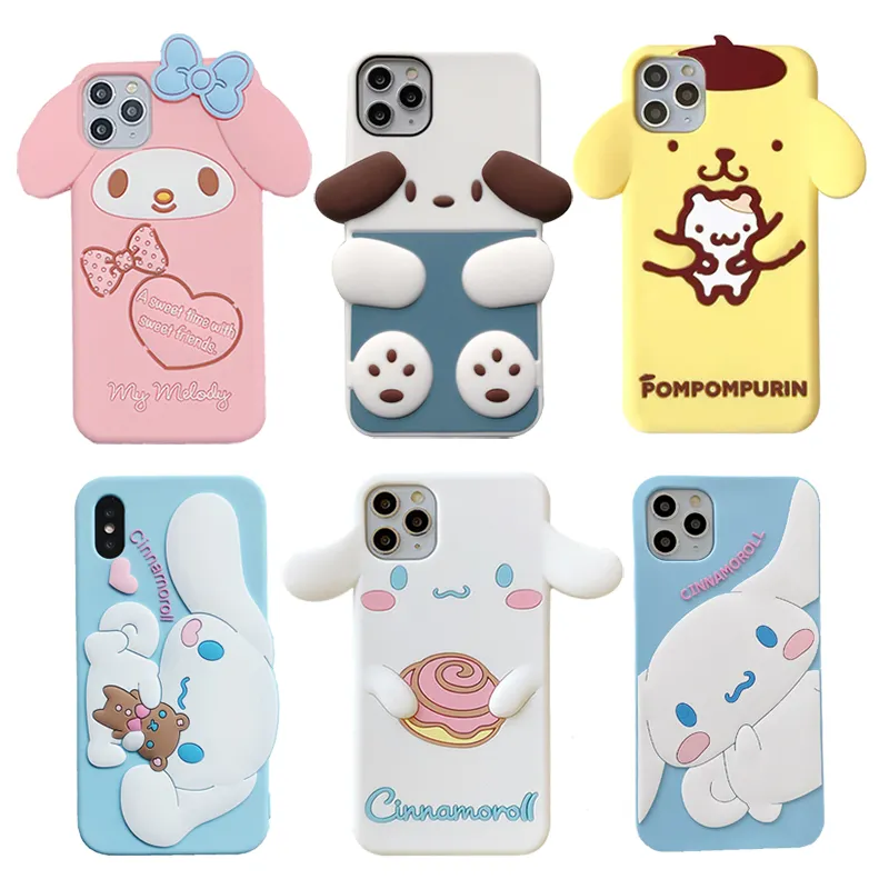 3D Cute Cartoon Dog Phone Case For iPhone 12 Pro Max 11 XR XS 7 8 Plus 6 6S SE 2020 Animal Silicone Soft Cover