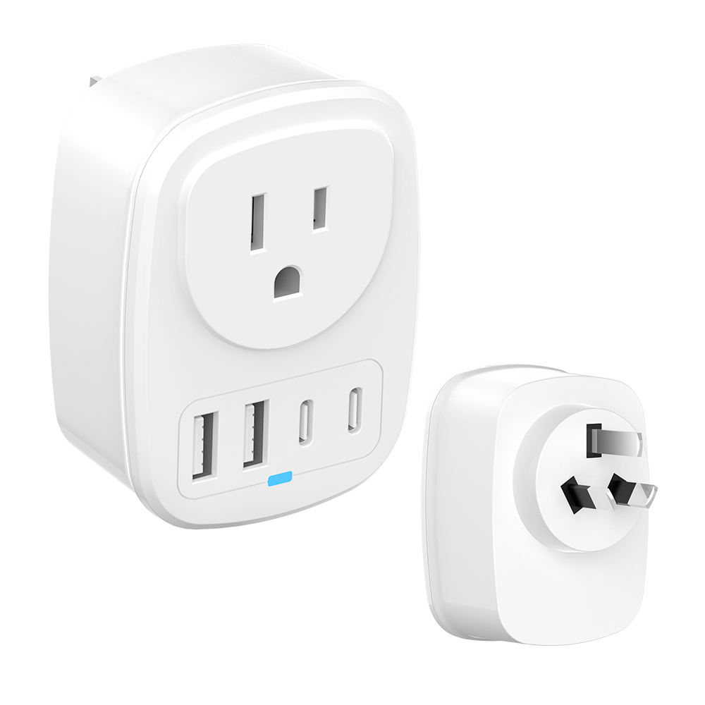 HONPNK US901AU-2A2C18 Multi Universal International Socket Plug Travel Adapter From US Canada to Australia New Zealand