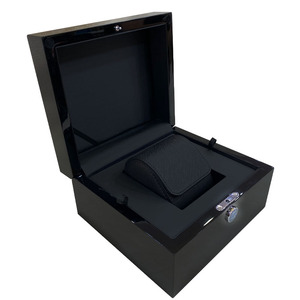 Luxury High Gloss <b>Black</b> Wooden Watch <b>Box</b> with Custom Logo, Premium Piano Finish Storage & Gift Packaging <b>Box</b> - Product Image 3