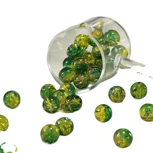 Venta directa de fábrica 10mm Jade vidrio roto hecho a mano DIY pulsera accesorios de joyería cuentas sueltas