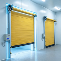 Puerta Enrollable de PVC para Almacenamiento en Frío, Aislamiento Térmico con Relleno de Espuma, Apertura de Alta Velocidad, Dimensiones Personalizadas