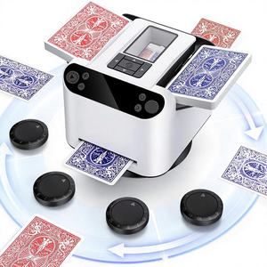 Mélangeur et distributeur de cartes automatique 2-en-1, 2 jeux, rotation à 360°, rechargeable, pour <span class=keywords><strong>UNO</strong></span>, Poker, <span class=keywords><strong>Phase</strong></span> <span class=keywords><strong>10</strong></span> avec 12 joueurs - Product Image 1