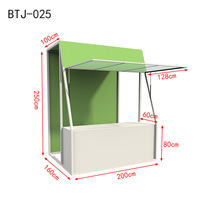 Kiosque mobile personnalisé pour frites, sushis, snacks, boissons, comptoir de vente ambulante, chariot de crème glacée, chariot de nourriture de rue en fer galvanisé