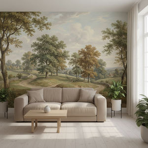Papel Tapiz Impermeable con Diseño de Camino Boscoso, Árboles y Paisaje, Decoración de Pared para el Hogar, Mural de Paisaje Campestre Vintage - Product Image 3