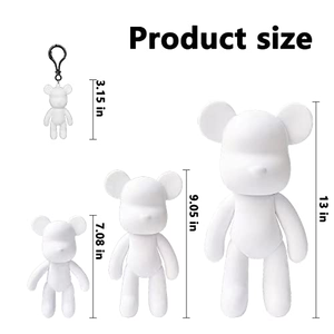 Llavero de Resina Creativo DIY Más Vendido, Figuras de Osos y Conejos de Dibujos Animados, Patrón de Pintura Animal, Disponible al por Mayor - Product Image 5