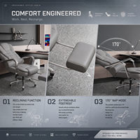 Chaise de bureau robuste, capacité de 500 lb, siège extra large, base renforcée, soutien lombaire réglable, chaise de bureau durable