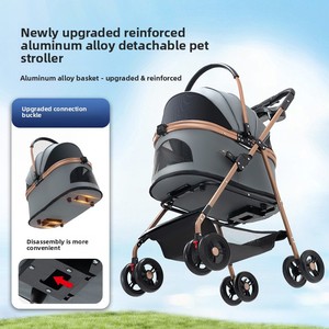 Poussette multifonctionnelle à quatre roues, écologique et lavable, pour chiens, pliable à une main, pour l'extérieur, portable et léger 20kg - Product Image 3