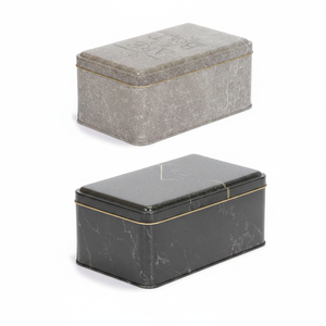 ชุดกล่องดีบุกโลหะสี่เหลี่ยม115x190x80 (2ชิ้น) ลายหินอ่อน sanabella - Product Image 2