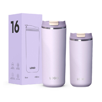 Tasses à café Hong Ling en acier inoxydable 304, anti-fuite, à double paroi, avec couvercle rabattable – Offre spéciale