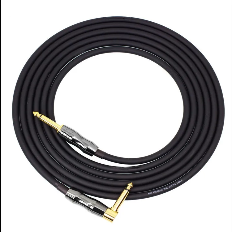 Высококачественный гитарный кабель с прямоугольным разъемом 6,35 мм